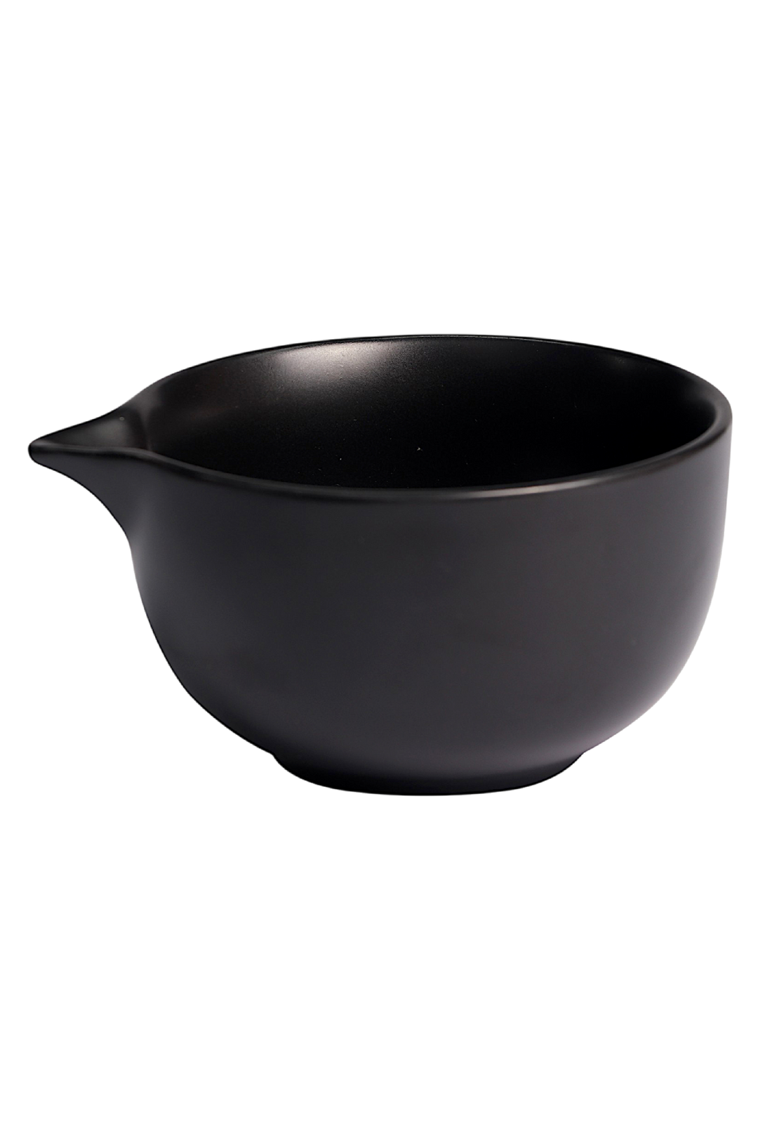 Matcha Latte Bowl with Spout – Black Matte (10 oz)