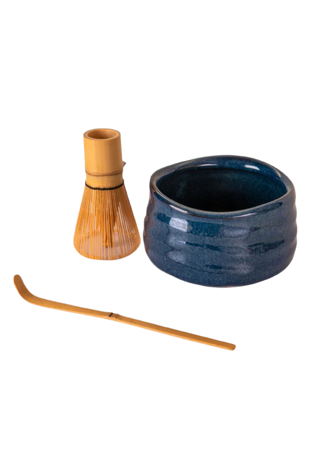 Matcha Ritual Set – Blue Porcelain Bowl with Whisk & Spoon