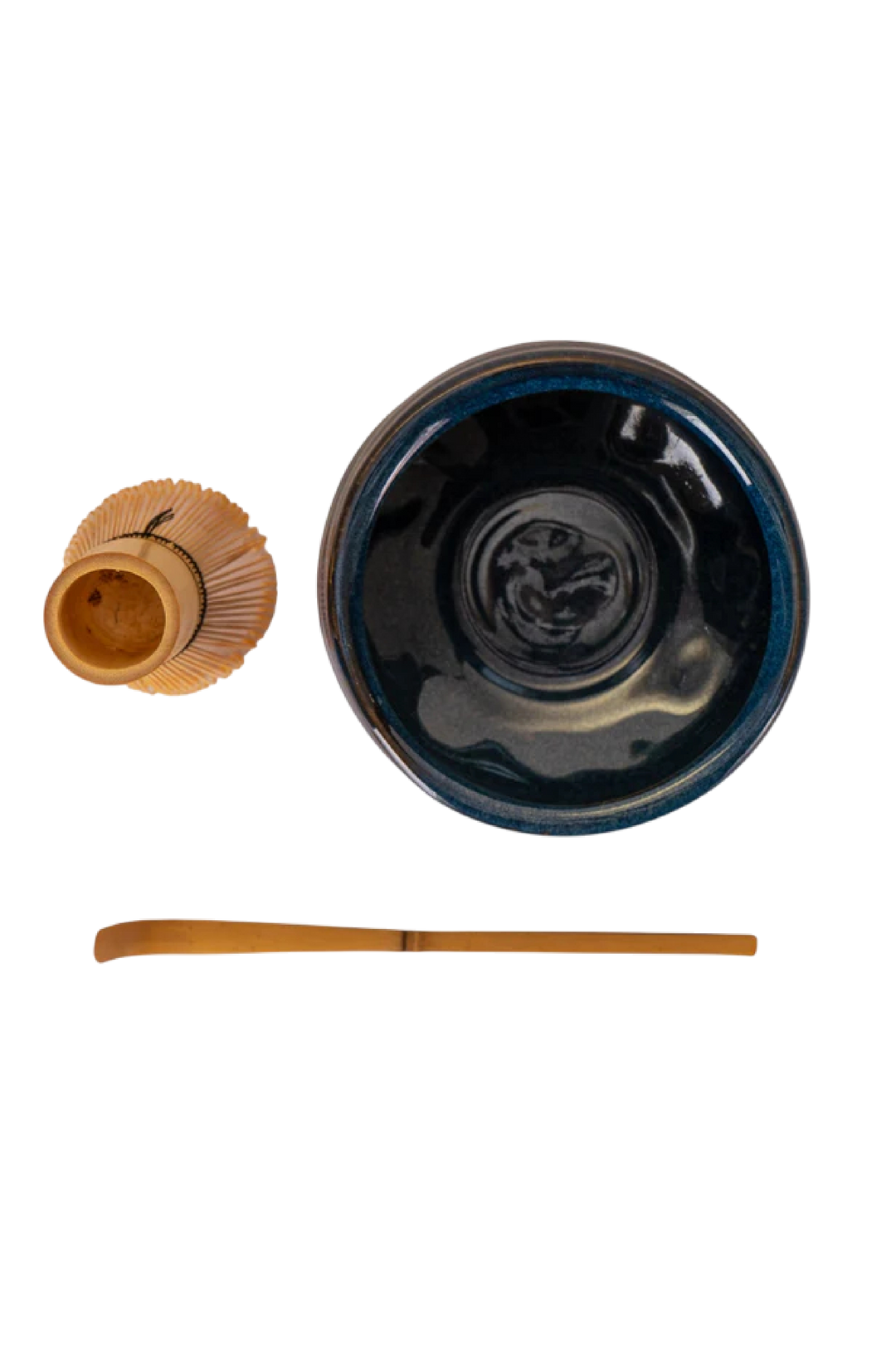 Matcha Ritual Set – Blue Porcelain Bowl with Whisk & Spoon