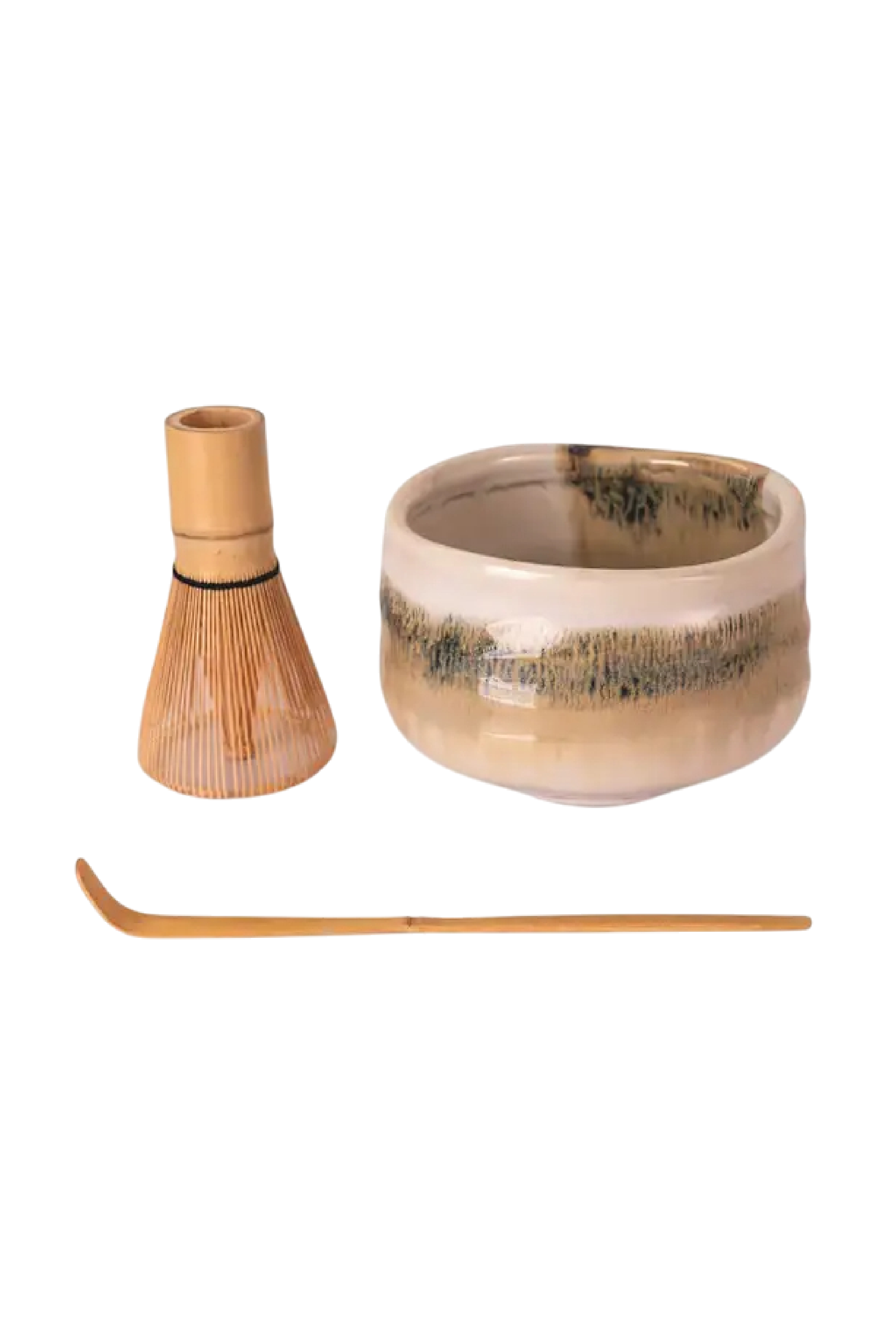 Matcha Ritual Set – White Porcelain Bowl with Whisk & Spoon