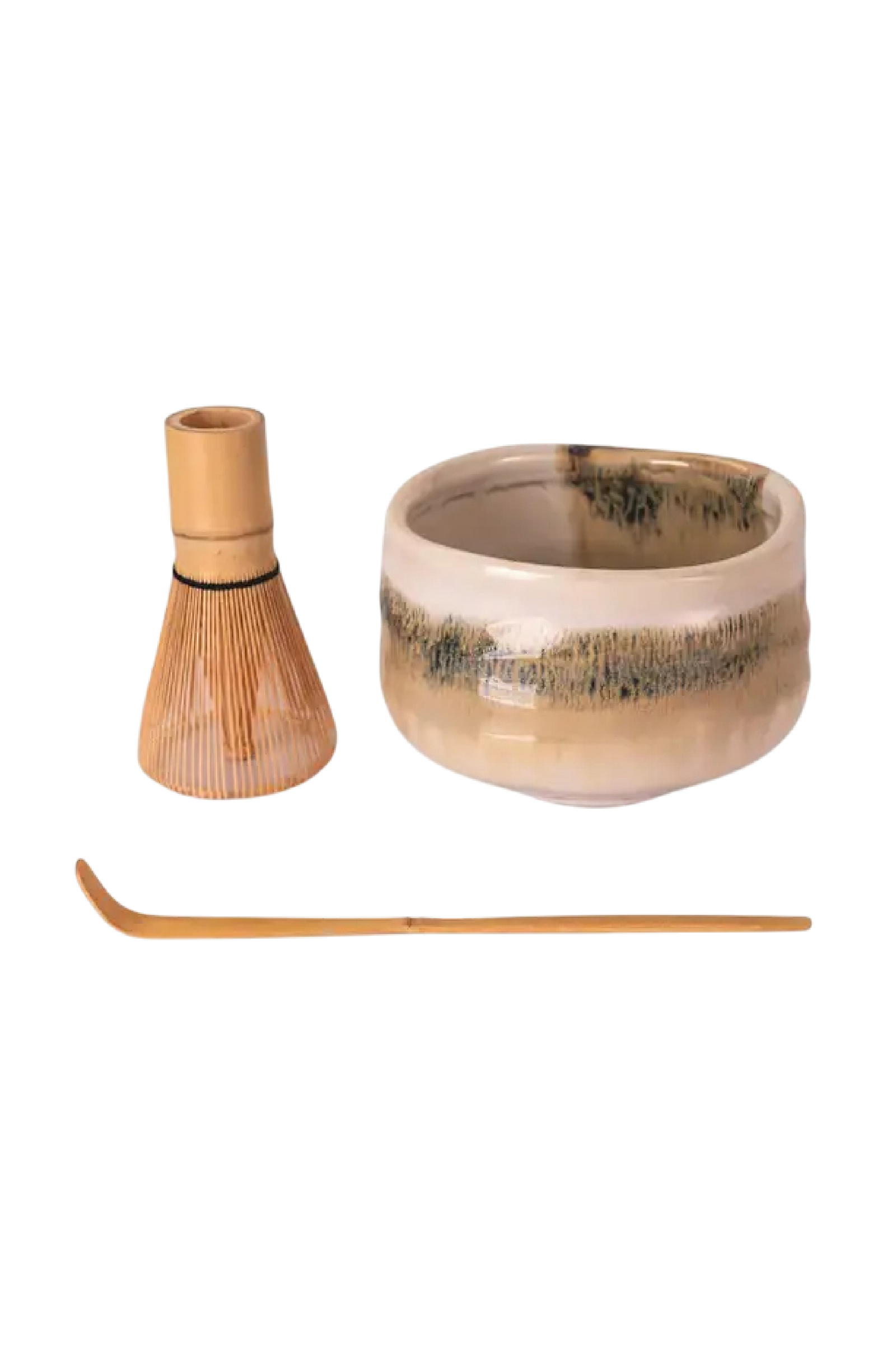 Matcha Ritual Set – White Porcelain Bowl with Whisk & Spoon