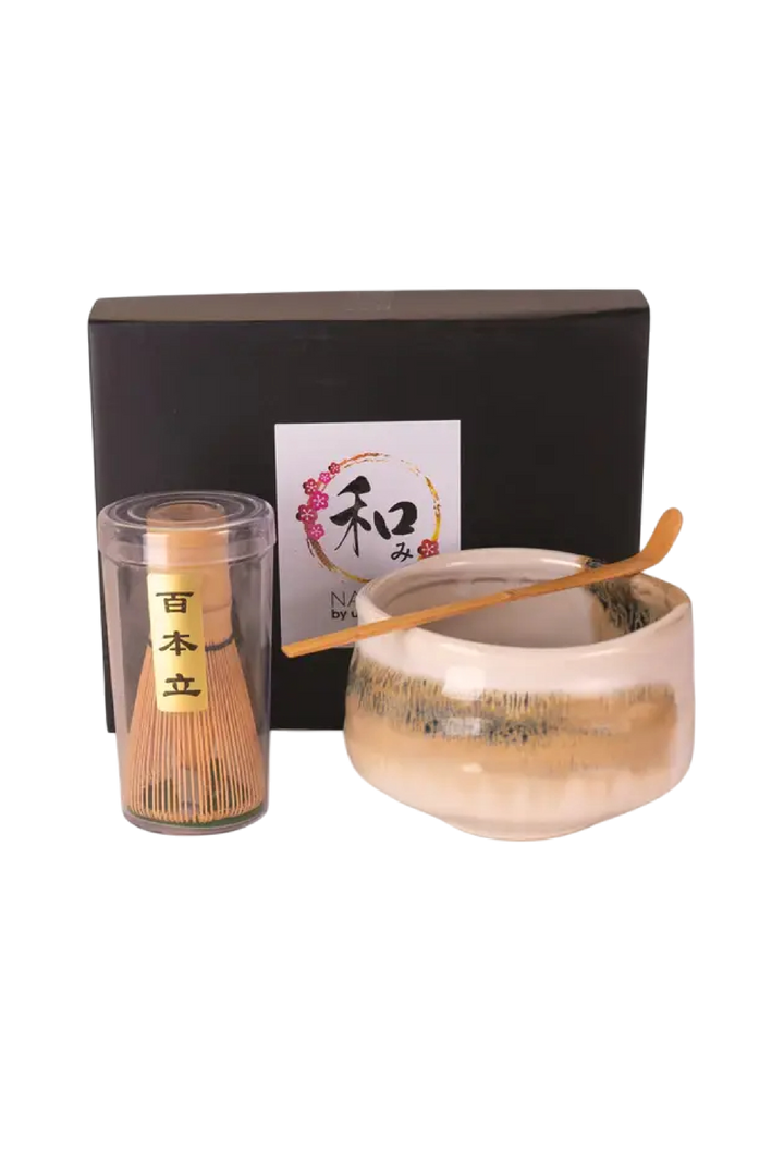 Matcha Ritual Set – White Porcelain Bowl with Whisk & Spoon