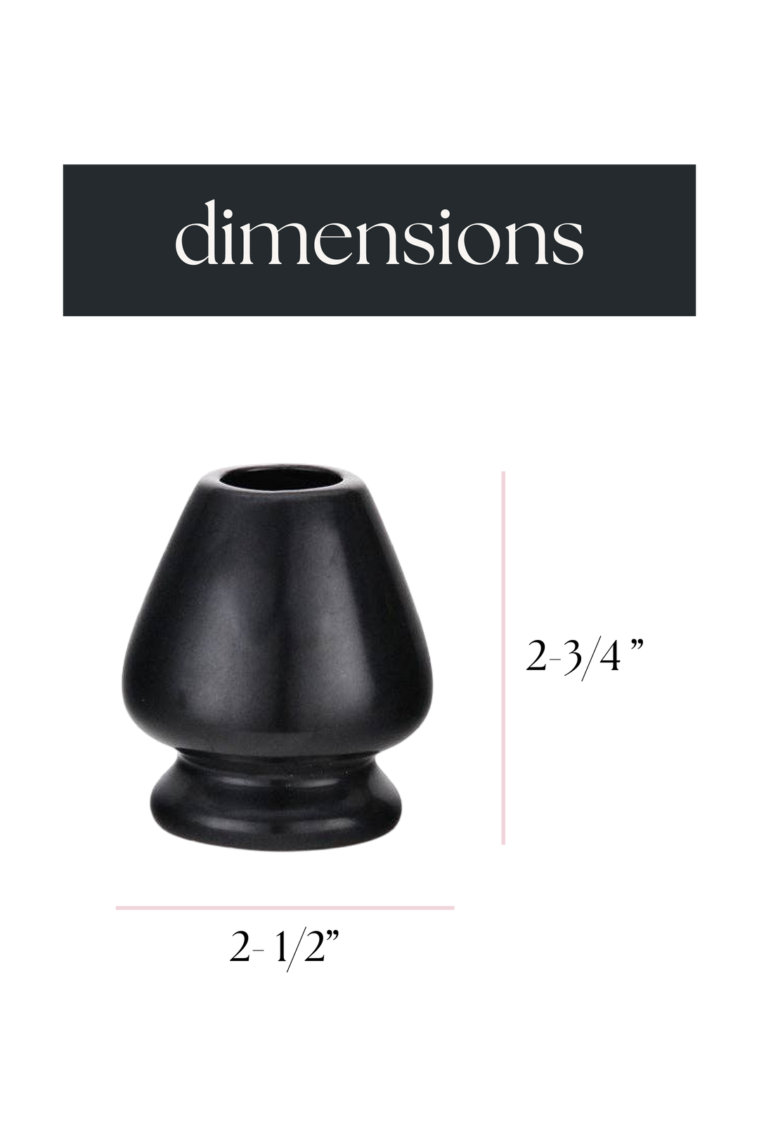 3" Matcha Whisk Stand – Porcelain Black