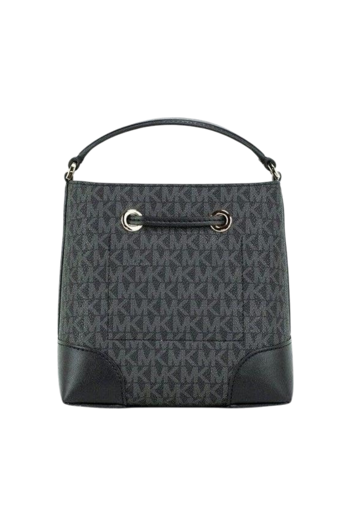 Michael Kors Mercer Small Drawstring Bucket Bag – Signature Print, Crossbody Style