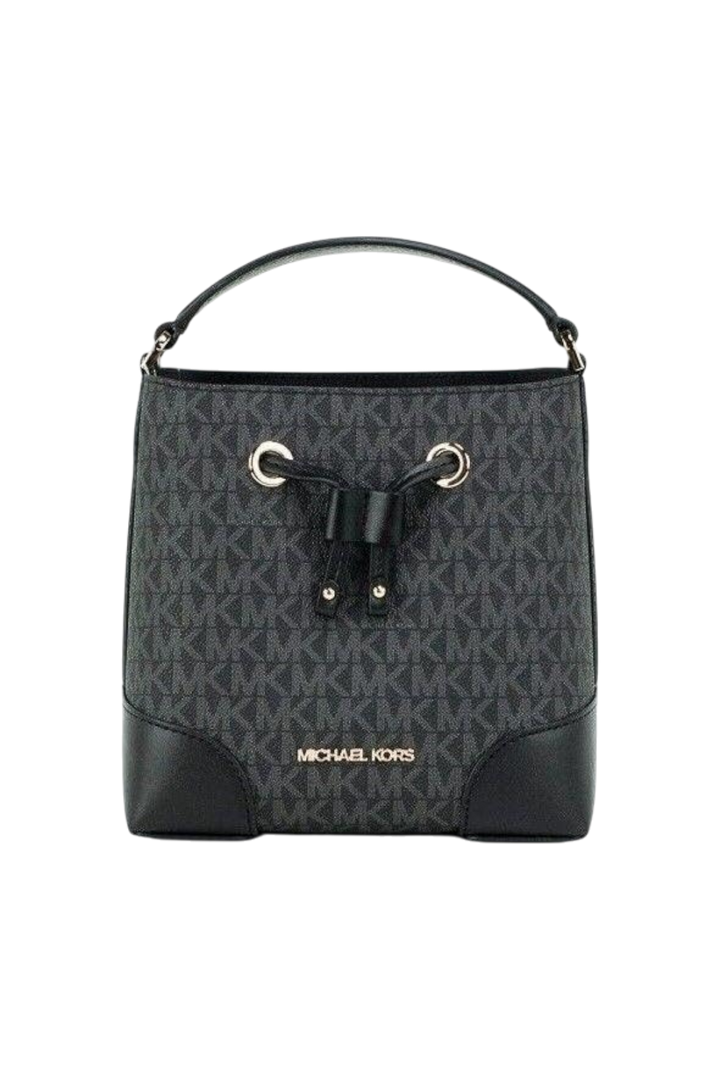 Michael Kors Mercer Small Drawstring Bucket Bag – Signature Print, Crossbody Style