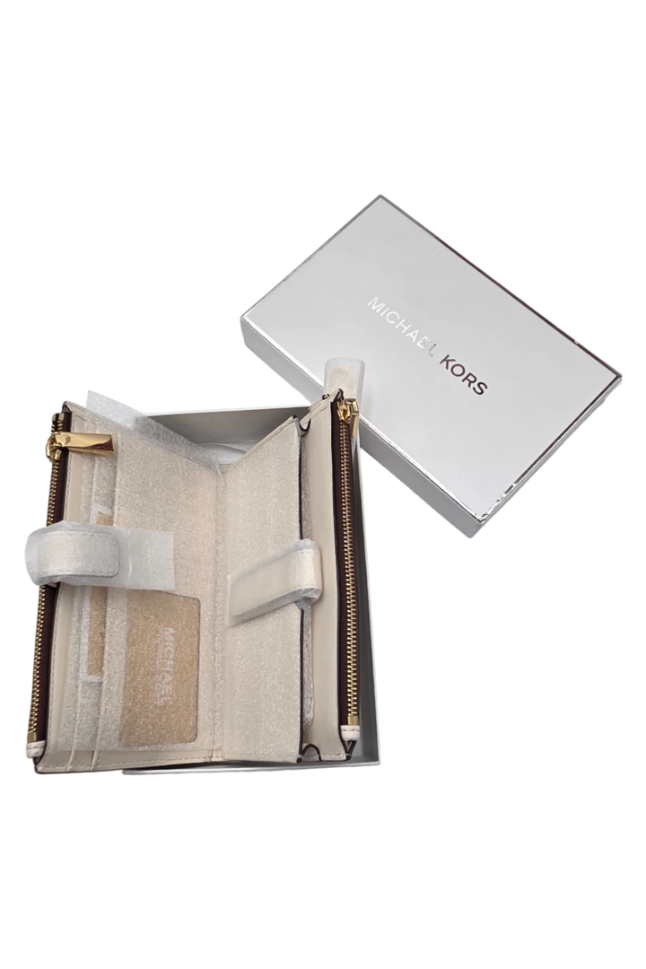 Michael Kors Jet Set Double Zip Wristlet Wallet – Brown/Floral