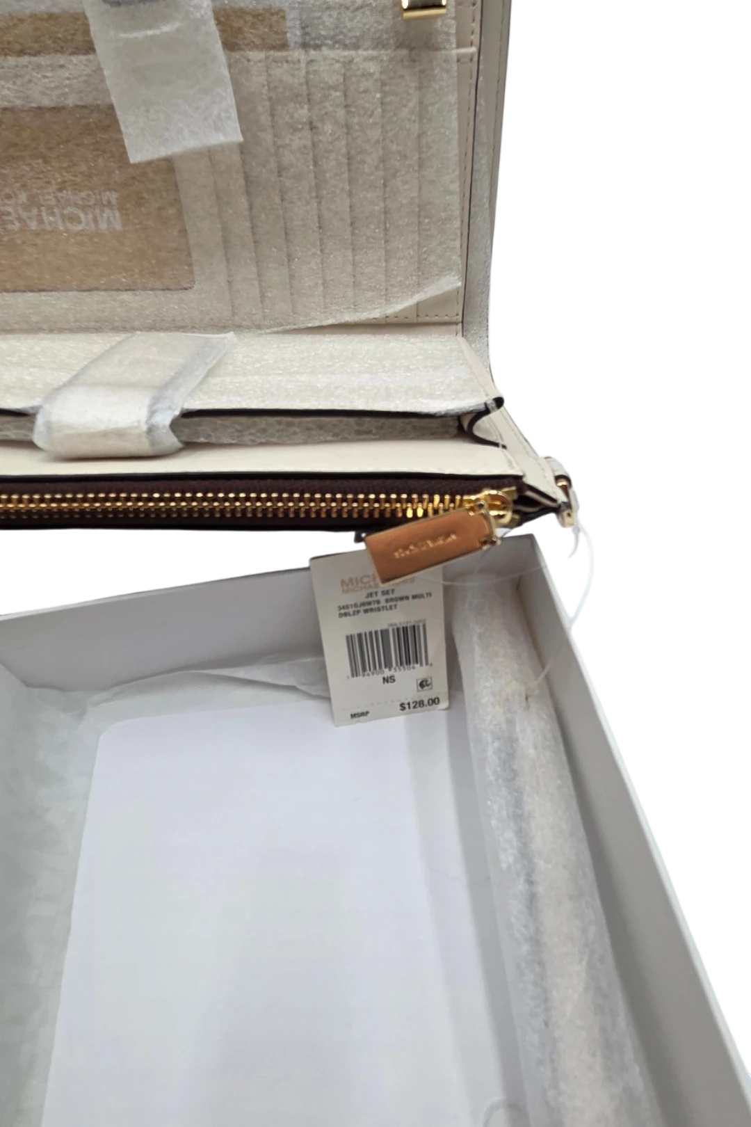 Michael Kors Jet Set Double Zip Wristlet Wallet – Brown/Floral
