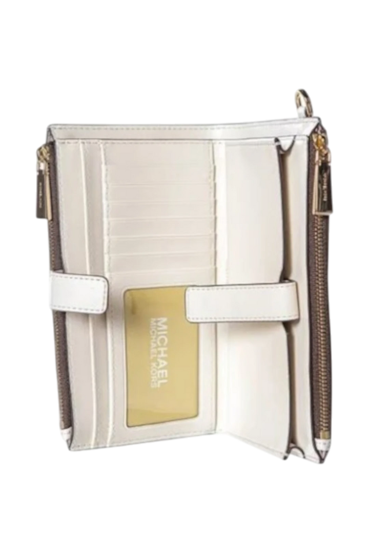 Michael Kors Jet Set Double Zip Wristlet Wallet – Brown/Floral