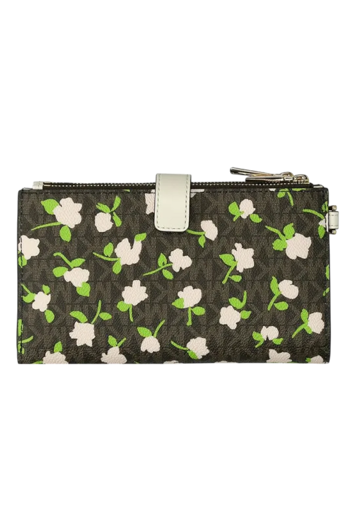 Michael Kors Jet Set Double Zip Wristlet Wallet – Brown/Floral