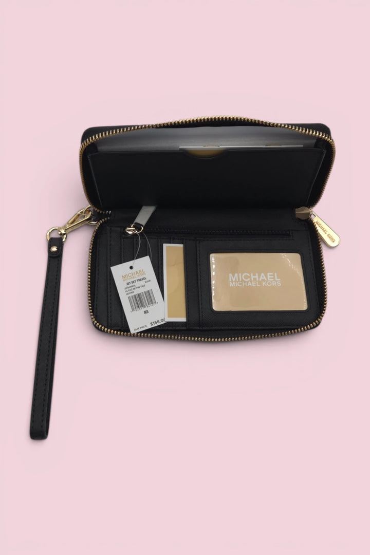 Michael Kors Jet Set Travel Large Smartphone Wristlet Case – Black