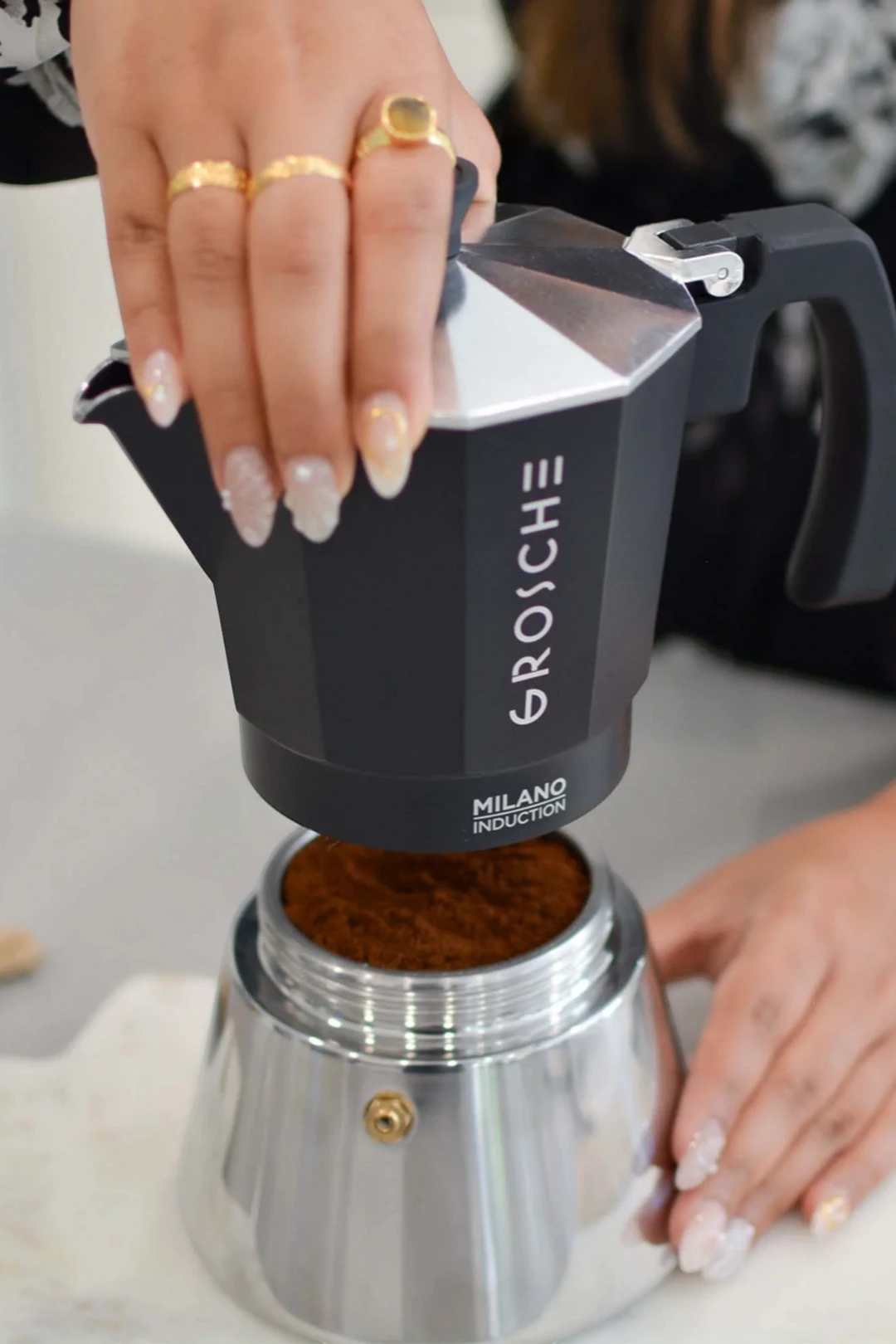 GROSCHE MILANO INDUCTION Stovetop Espresso Maker – Black