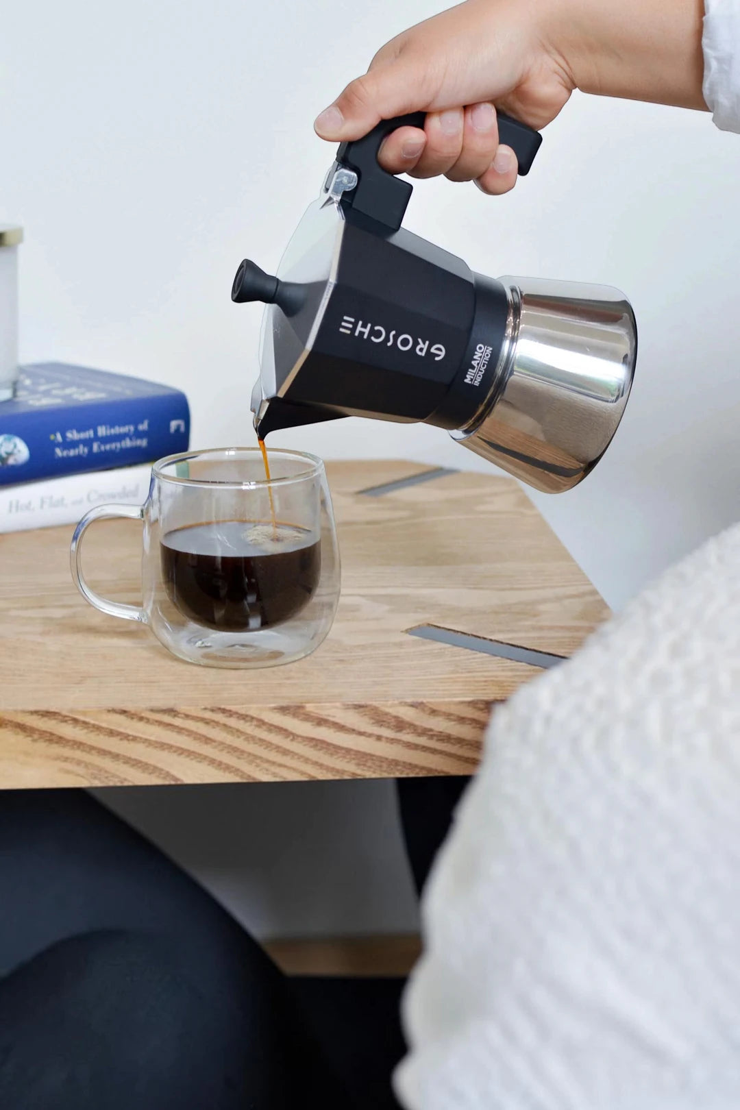 GROSCHE MILANO INDUCTION Stovetop Espresso Maker – Black