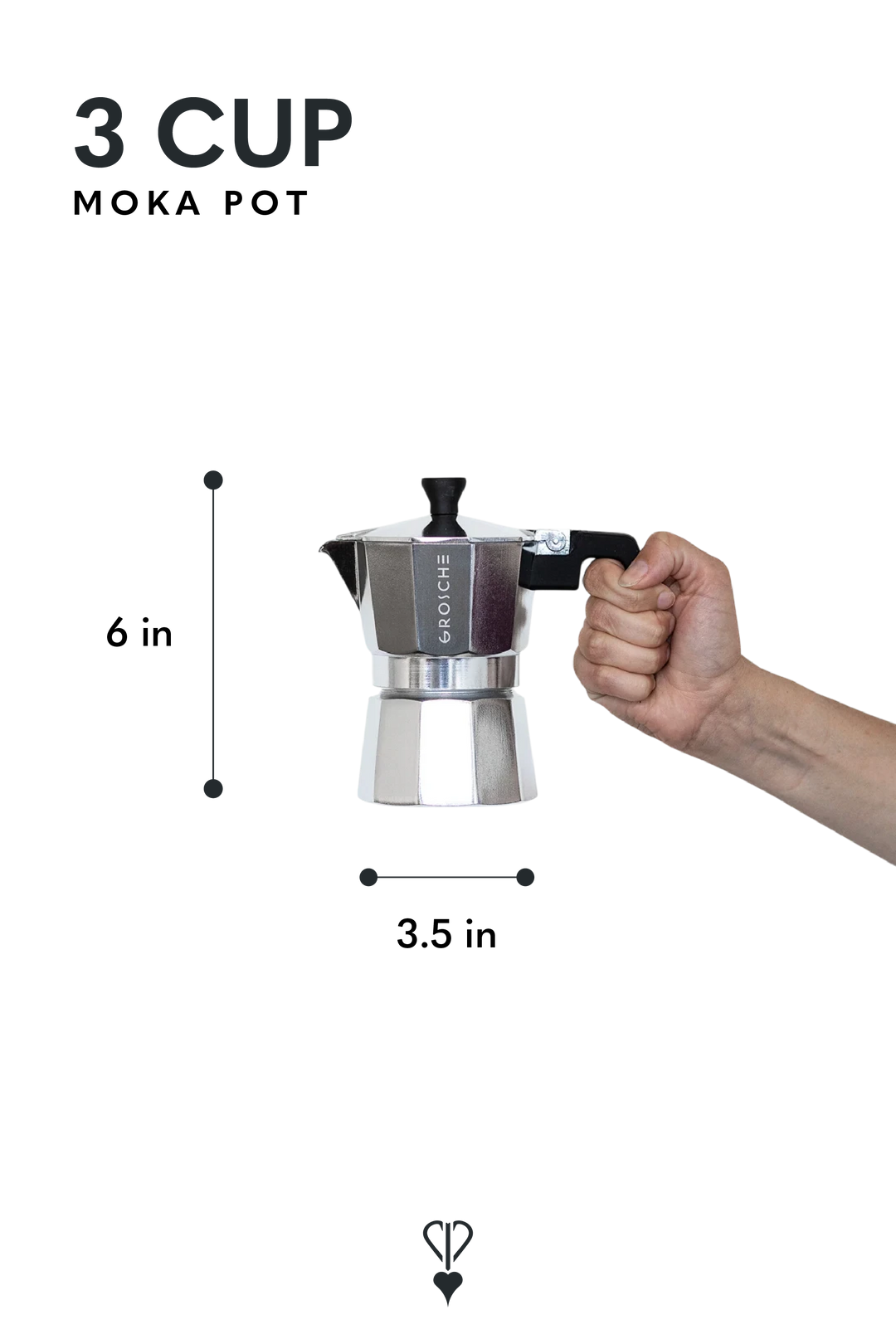 GROSCHE MILANO Stovetop Espresso Maker – Silver