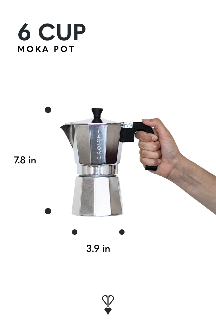 GROSCHE MILANO Stovetop Espresso Maker – Silver