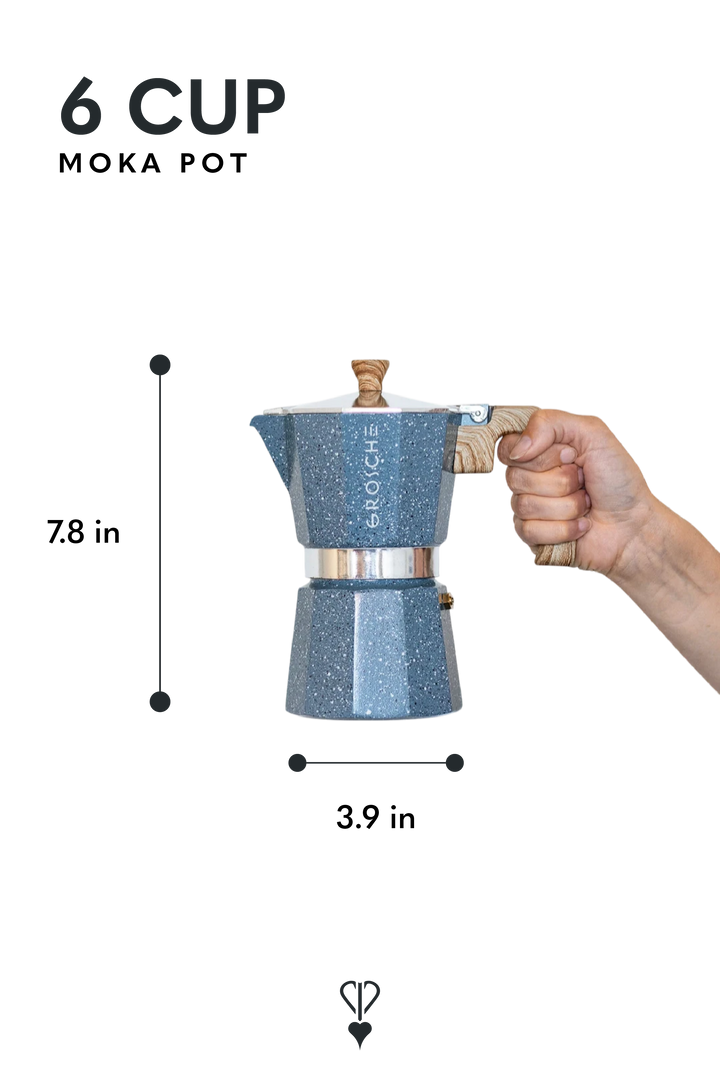 GROSCHE MILANO STONE Stovetop Espresso Maker – Indigo Blue