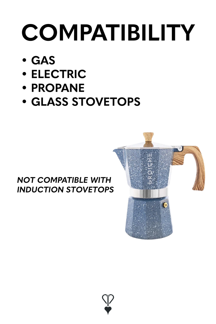 GROSCHE MILANO STONE Stovetop Espresso Maker – Indigo Blue