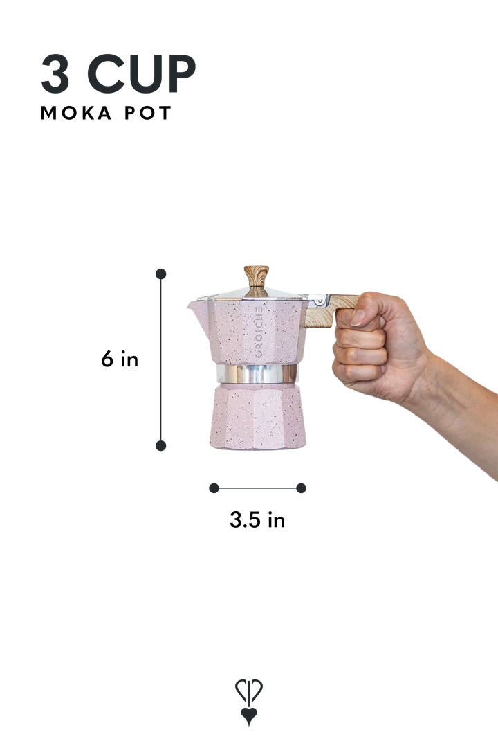 GROSCHE MILANO STONE Stovetop Espresso Maker – Blush Pink
