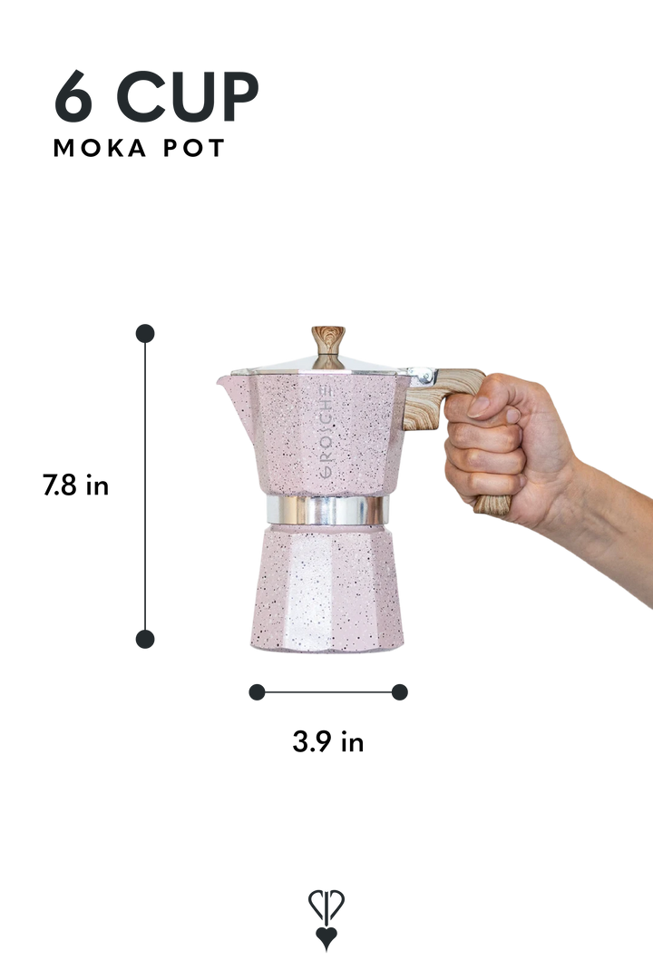 GROSCHE MILANO STONE Stovetop Espresso Maker – Blush Pink
