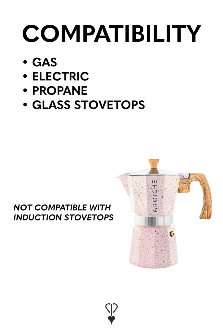 GROSCHE MILANO STONE Stovetop Espresso Maker – Blush Pink