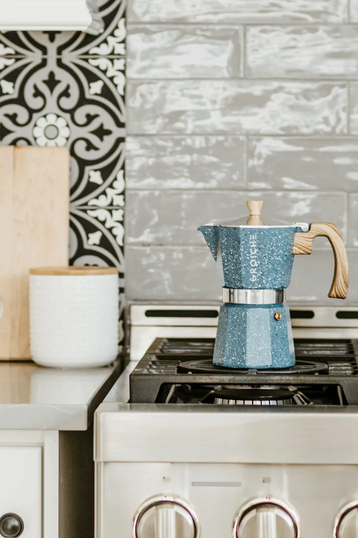 GROSCHE MILANO STONE Stovetop Espresso Maker – Indigo Blue