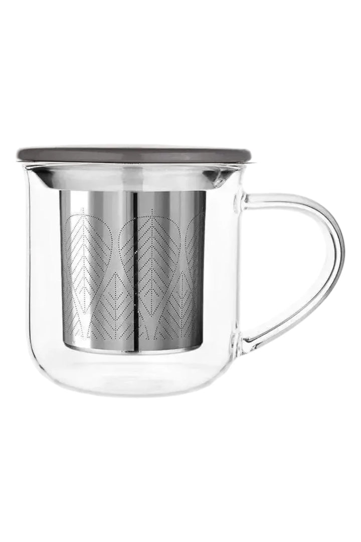 Minima™ Eva Glass Tea Mug with Porcelain Lid & Infuser – 14 oz