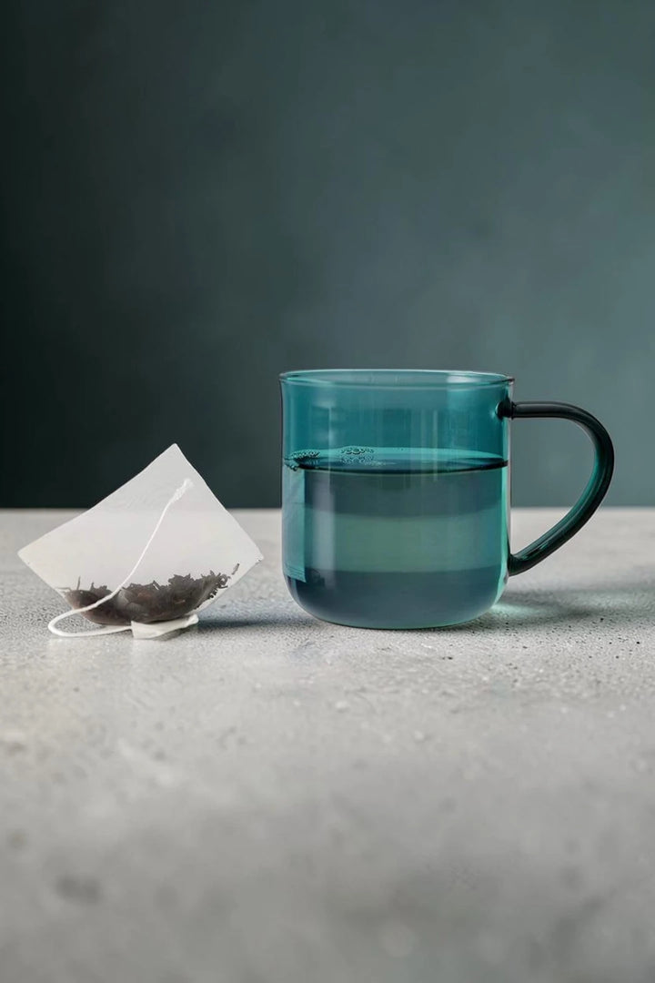 Minima™ Eva Glass Tea & Coffee Mug – Aqua – 14 oz