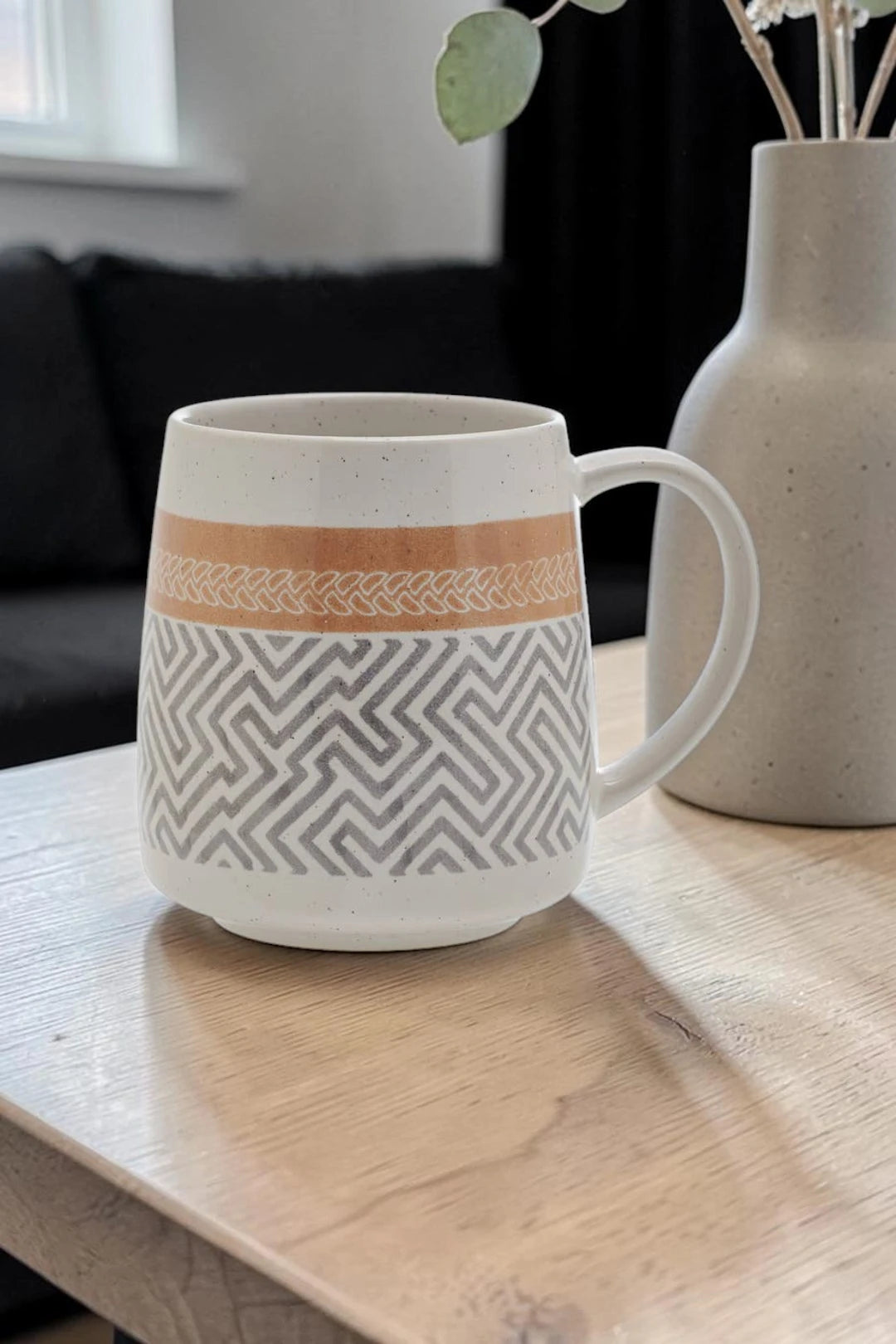 Pfaltzgraff 15oz Geo Pattern Cone Stoneware Mug
