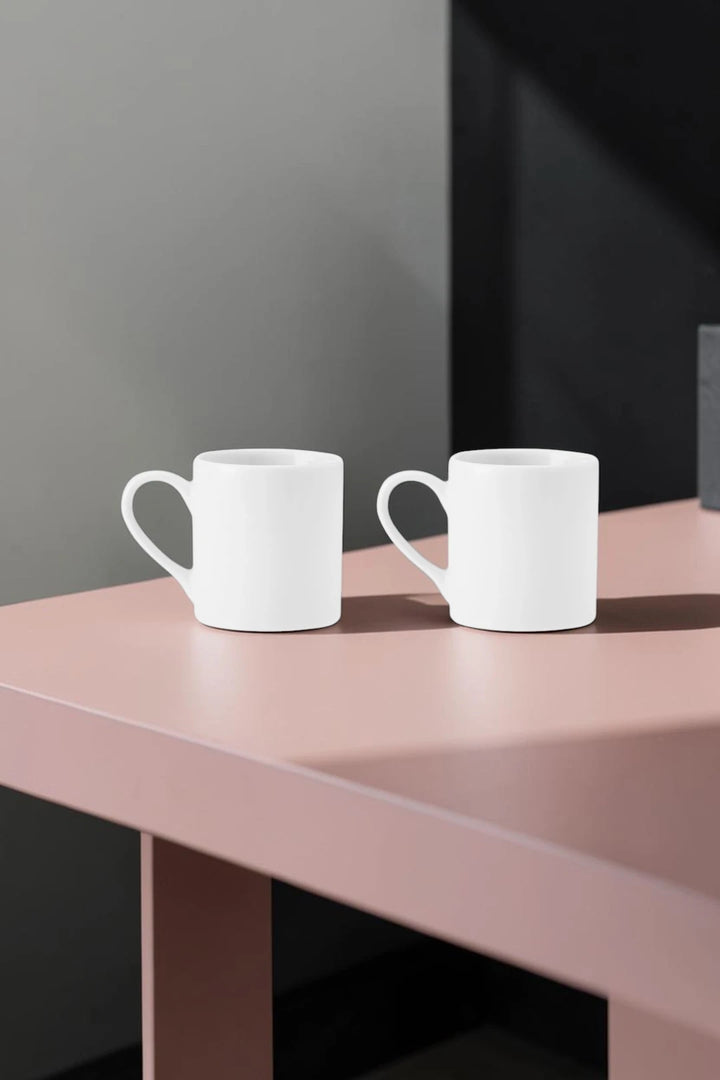 Pfaltzgraff 3oz White Porcelain Espresso Mug Set (Set of 2)