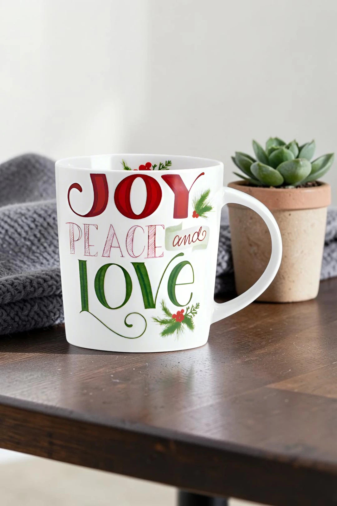 Pfaltzgraff Holiday “Joy Peace Love” 18oz Porcelain Mug