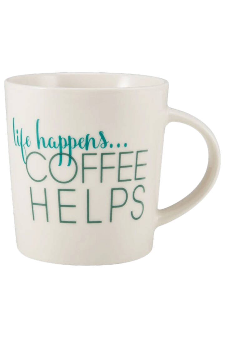 Pfaltzgraff “Life Happens…Coffee Helps” 18oz Porcelain Mug