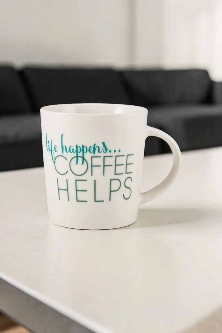Pfaltzgraff “Life Happens…Coffee Helps” 18oz Porcelain Mug