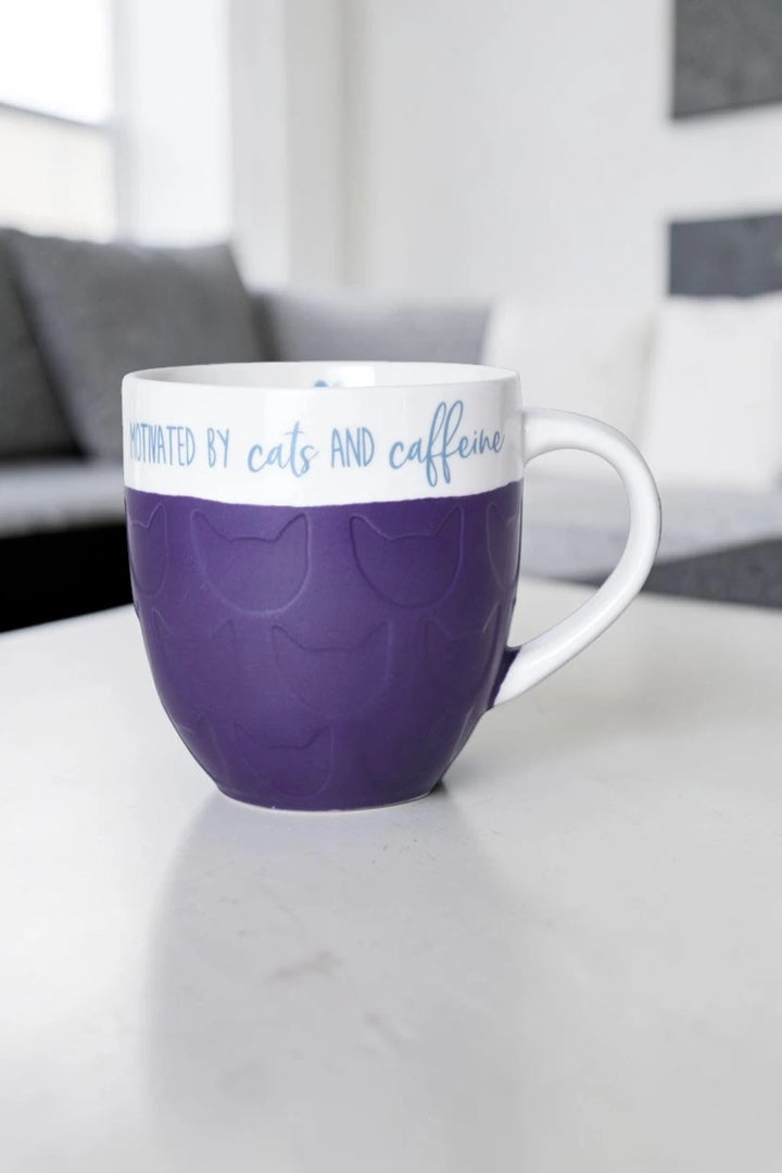 Pfaltzgraff “Motivated by Cats & Caffeine” 20oz Porcelain Mug