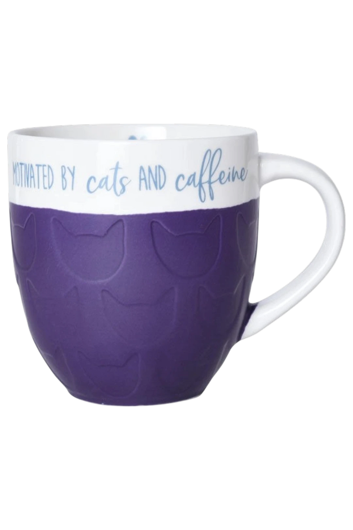 Pfaltzgraff “Motivated by Cats & Caffeine” 20oz Porcelain Mug