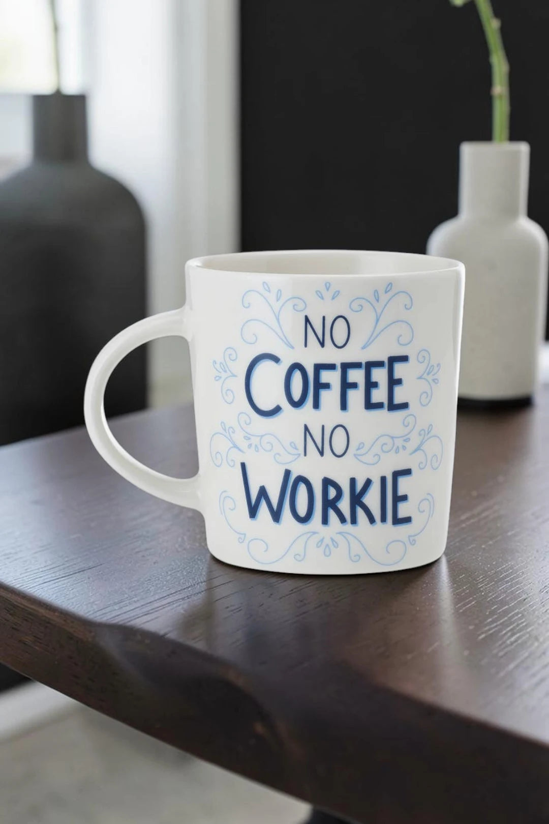 Pfaltzgraff “No Coffee, No Workie” 18oz Porcelain Mug