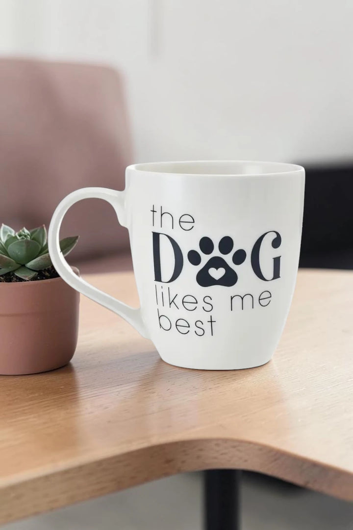Pfaltzgraff “The Dog Likes Me Best” 18oz Barrel Mug