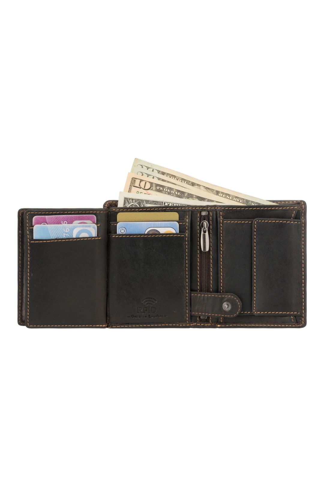 Minori Leather Philip Leather Men's Trifold Wallet – Brown