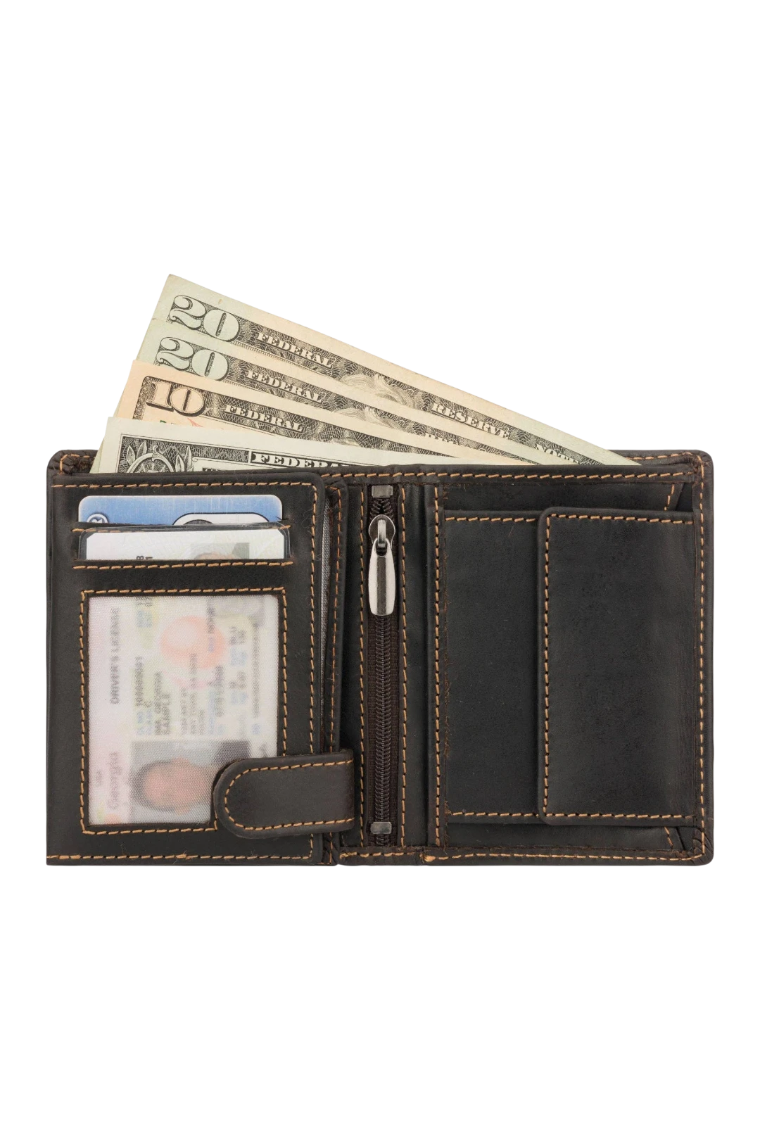 Minori Leather Philip Leather Men's Trifold Wallet – Brown