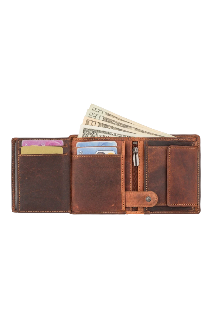 Minori Leather Philip Leather Trifold Wallet for Men – Chestnut