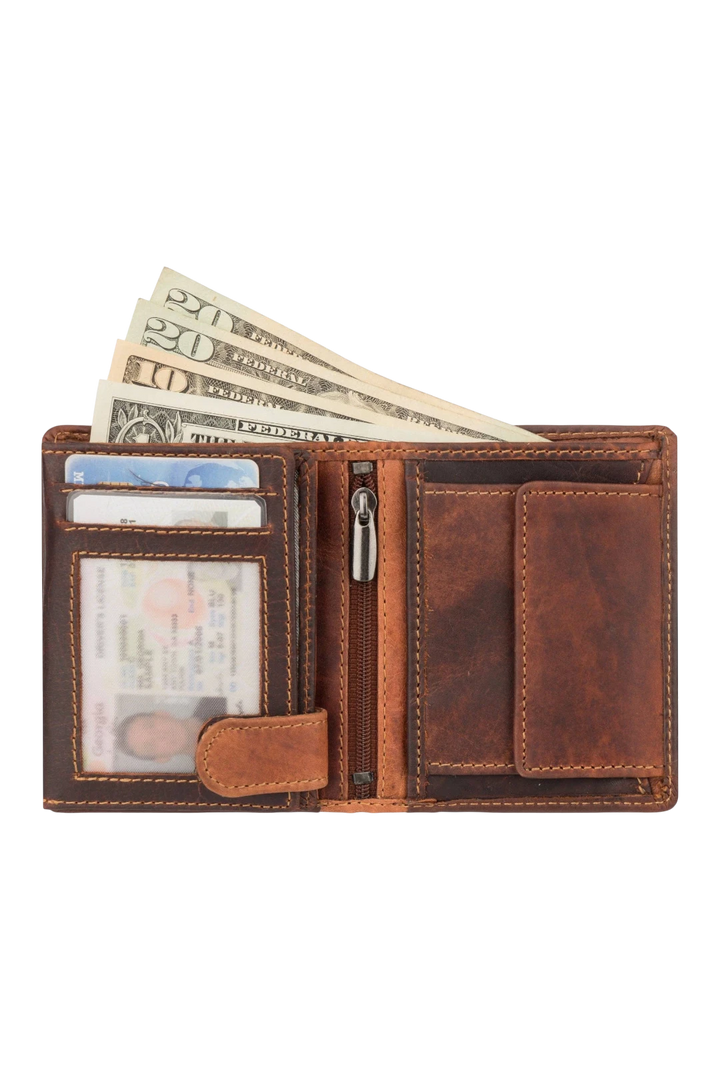 Minori Leather Philip Leather Trifold Wallet for Men – Chestnut
