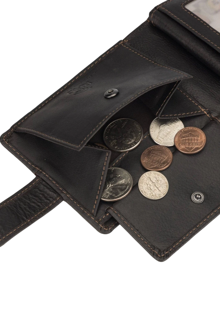 Minori Leather Phoenix Leather Men's Clip Bifold Wallet – Brown