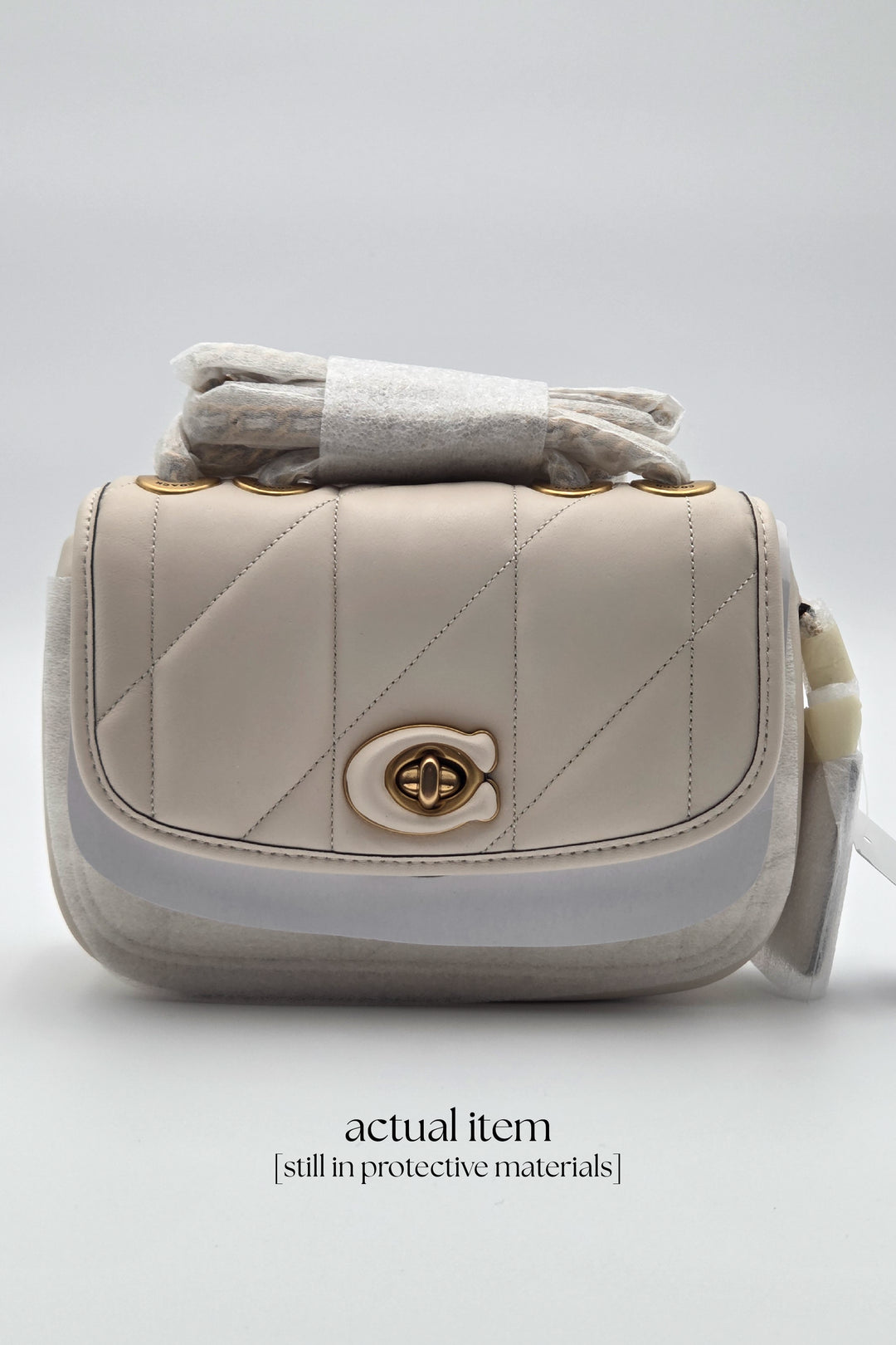 Coach Pillow Madison Shoulder Bag 18 with Quilting in Chalk