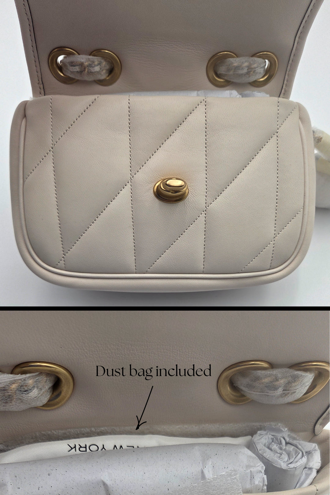 Coach Pillow Madison Shoulder Bag 18 with Quilting in Chalk