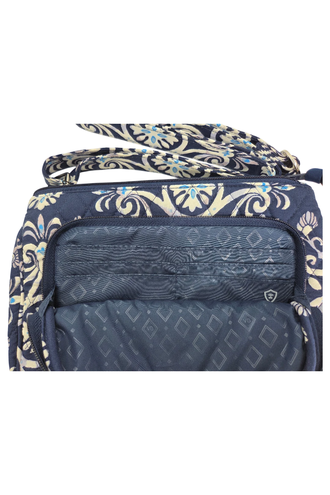 Vera Bradley RFID Little Hipster – Steel Blue Medallion
