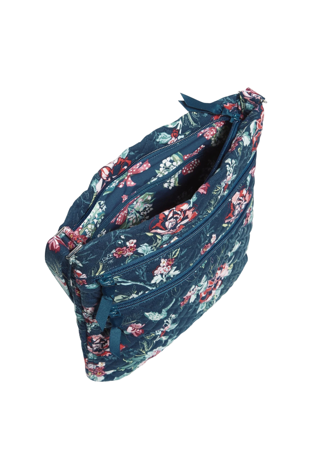 Vera Bradley Triple Zip Hipster – Rose Toile Recycled Cotton Crossbody