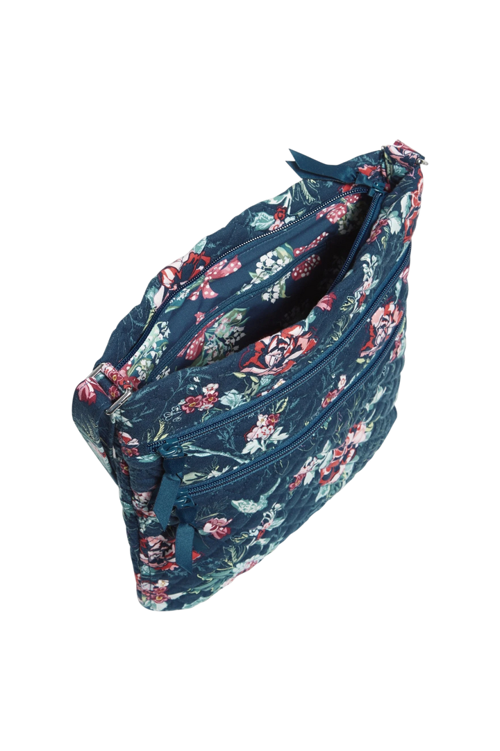 Vera Bradley Triple Zip Hipster – Rose Toile Recycled Cotton Crossbody