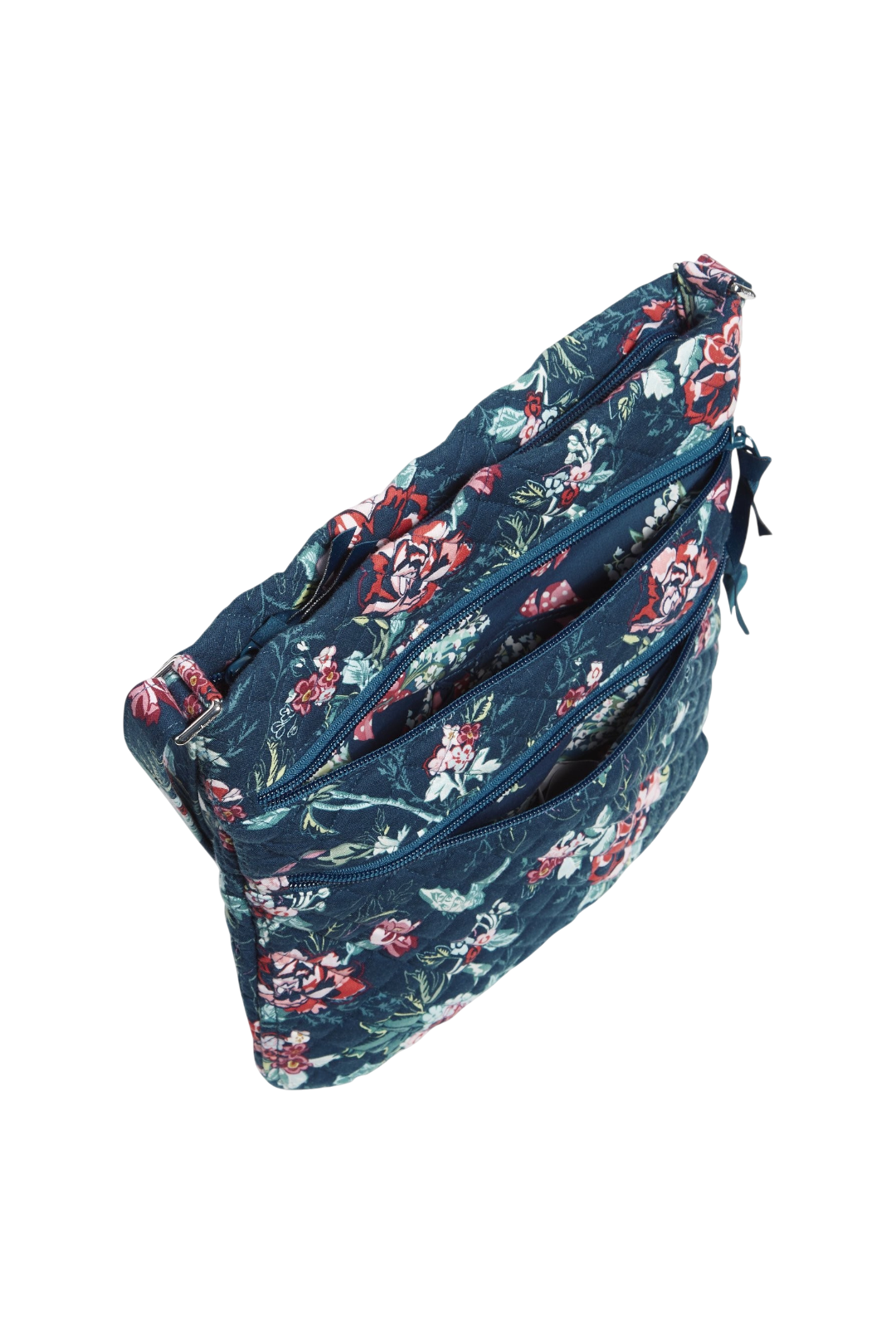 Vera Bradley Triple Zip Hipster – Rose Toile Recycled Cotton Crossbody