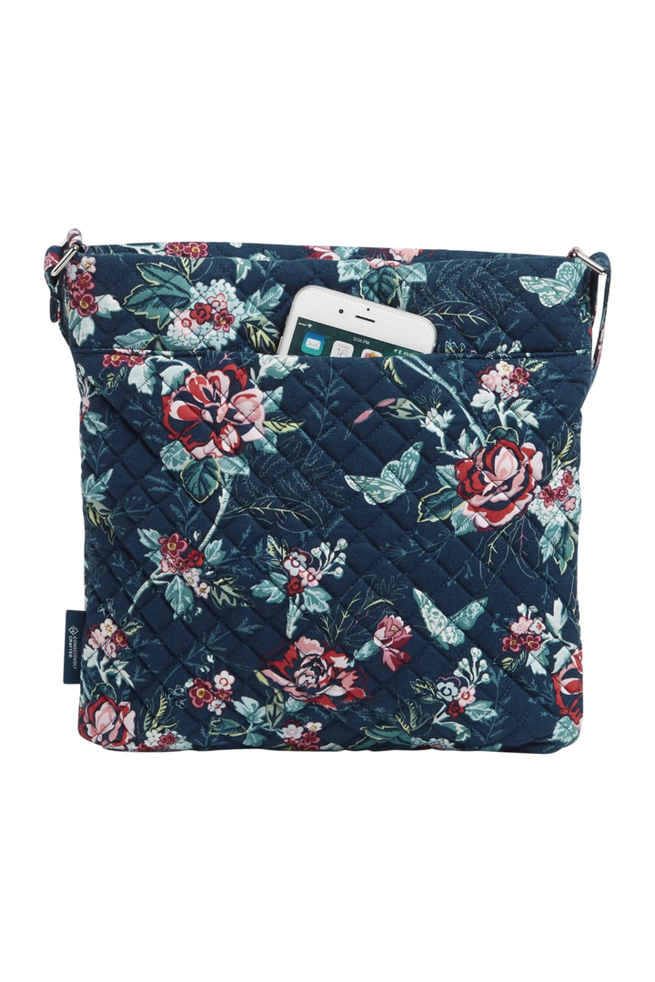 Vera Bradley Triple Zip Hipster – Rose Toile Recycled Cotton Crossbody