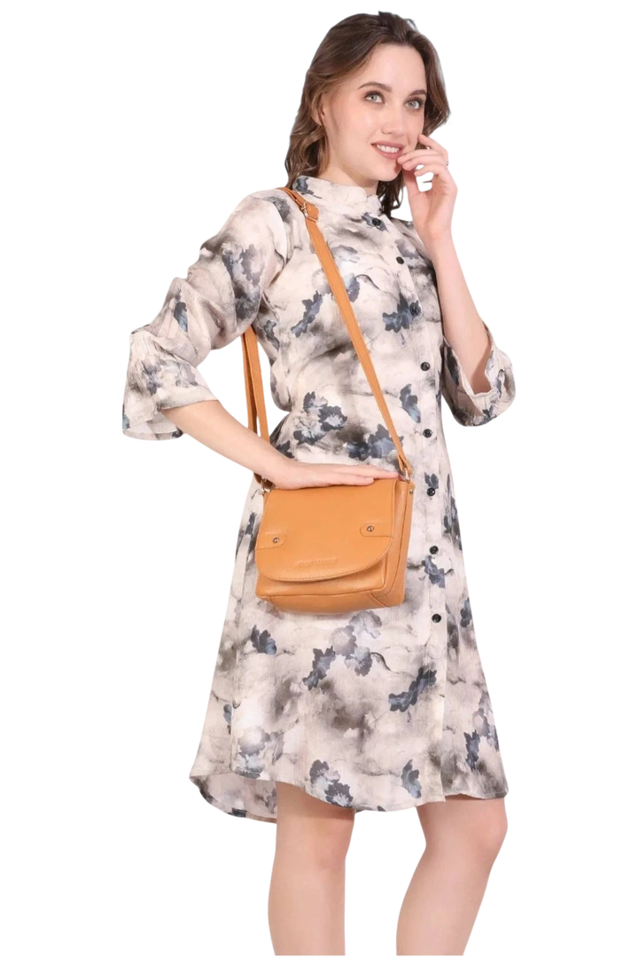 Minori Leather Savannah Leather Crossbody Bag for Women – Tan