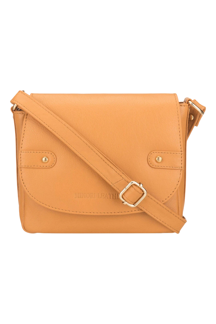 Minori Leather Savannah Leather Crossbody Bag for Women – Tan