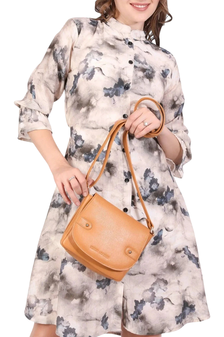 Minori Leather Savannah Leather Crossbody Bag for Women – Tan